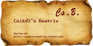 Csikós Beatrix névjegykártya
